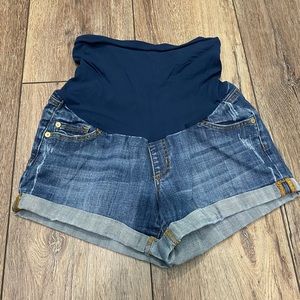 Maternity denim shorts